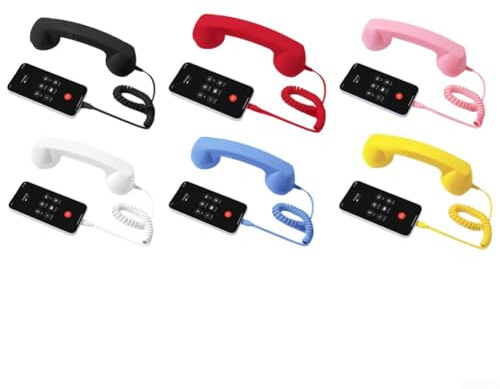 Auricular Retro Teléfono, Receptor con Cable Tipo C, Altavoz de Alta Fidelidad, Agarre Ergonómico, Material ABS, para Smartphones Tablets, Videoconferencias Llamadas