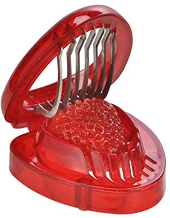 Land-Haus-Shop® Erdbeerschneider Kunststoff mit Edelstahklingen, Erdbeer Obst Scheiben Schneider