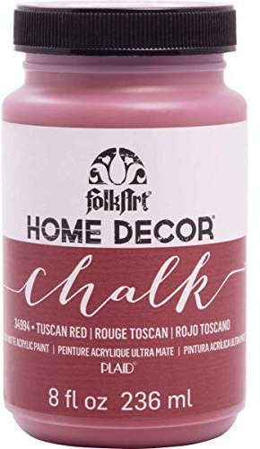 FolkArt Home Decor Chalk Paint 8 Oz-Tuscan Red, Acrylic, 8 Fl Oz (Pack of 1)