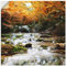 ARTland Wanddeko Wandtattoo selbstklebende Vinylfolie 70x70 cm Herbst Landschaft Natur Wald Wasserfall Fluss T5TE