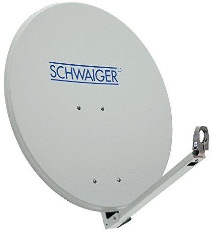 SCHWAIGER 258 Antenna satellitare 88cm Antenna SAT in alluminio Impianto satellitare LNB Braccio di supporto Montaggio su palo Specchio satellitare grigio antracite