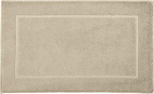 REDBEST Duschvorlage, Badteppich New York beige Größe 50x80 cm - saugstark, sehr strapazierfähig, hautsympathisch, trittweich, 100% Baumwolle