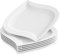MALACASA, Serie Elvira, 6 teilig Set Cremeweiß Porzellan Kuchenteller Dessertteller Frühstücksteller 8,5 Zoll / 21,5x21x2cm für 6 Personen