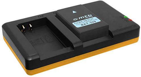 Akku + Dual-Ladegerät (USB) Typ EN-EL20(A) / kompatibel mit Nikon 1 AW1, 1 J1, 1 J2, 1 J3, 1 S1, 1 V3 / kompatibel mit Coolpix A, DL24-500 - inkl. Micro-USB-Kabel