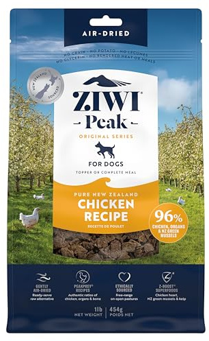 ZIWI Peak Air-Dried Dog Food – Chicken - All Natural, High Protein, Grain Free, Limited Ingredient w/ Superfoods (16oz)