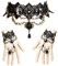 Jurxy Gotisch Choker Halskette Armbänder Schmuck 3 PCS Halsband Ketten Victorian Steampunk Retro Zahnräder Spitze Vampir Armband für Halloween Ostern Lolita Spitze Schwarz – Stil 2