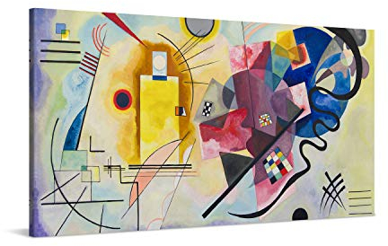 PICANOVA – Wassily Kandinsky – Yellow Red Blue 100x50cm – Bild auf Leinwand – Premium Kunstdruck Auf 2cm Holz-Keilrahmen Für Schlaf- Und Wohnzimmer – Klassische Kunst