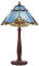 Casa Padrino Luxus Tiffany Tischleuchte Blau/Mehrfarbig/Braun 40 x 40 x H. 64 cm - Schreibtischleuchte - Tiffany Leuchten