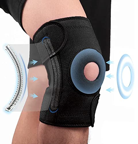 Rodillera de Compresión Regalos Originales para Hombre,con Almohadillas de Gel de Rótula y Estabilizadores Laterales, Rodillera Compresion para Menisco Ligamentos Artrosis, Tamaño Ajustable(M-XXL)