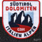 Südtirol Dolomiten Klett-Patch 64 x 66 mm/gestickt Patches mit Klett Aufnäher Abzeichen auf Kleidung Rucksack/Berge Drei-Zinnen Marmolata Ortler Wanderführer Reiseführer Reisen