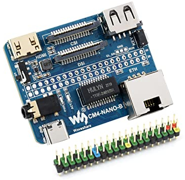 Nano Base Board (B) für Raspberry Pi Compute Module 4, Gleiche Größe wie CM4, mit Standard-CM4-Sockel, Raspberry Pi 40PIN GPIO, Gigabit Ethernet, USB2.0, DSI, CSI, HDMI, 3,5-mm-Audiobuchse usw.