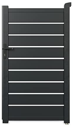 BillyOh Pedestrian Decorative Aluminium Gate Madrid Outdoor Privacy Metal Safety Garden Gate with Lock (100cm x 176cm)