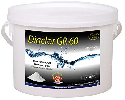 Cloro rápido para Piscinas DIACLOR GR 60 3 KG - Cloro granulado de disolución rápida - Dicloro granulado Puro