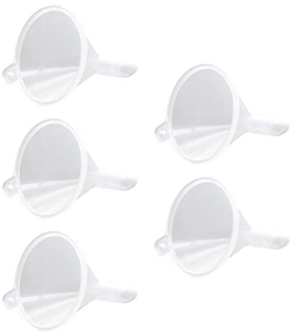 Jorzer Mini -Trichter Plastik Trichter klar Mini -Trichter Füllung ätherisches Öl Werkzeughandwerksbedarf 5pcs
