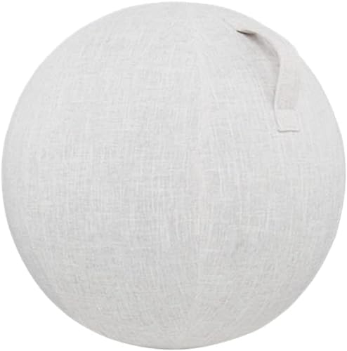 VBVARV 55/65/75cm Yoga Ball Abdeckung,Gymnastikball Bezug für Sitzball Fitnessball,Faltbar Sitzbälle Stoff Bezug - für Fitnessball Pilates Yogaball/Büroball Balance Ball,Weiß,65cm