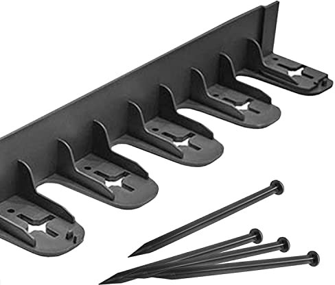 Eco Trade Counter 60mm Flexible Lawn Edging Border | 800mm Long Garden Border Edging for Gravel, Stone and Paving | Landscaping and Flowerbed Edging | Garden Design Plastic Edge (Black x4)