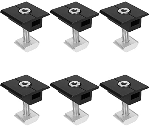 Mittelklemme 30mm Schwarz, Aluminiumlegierung T-förmige PV Photovoltaik Solarpanel Mittelklemmen, Befestigung Solarmodul Montagehalterungen Mittelspannung Halterung für Gerahmte Panels (6 Stück)