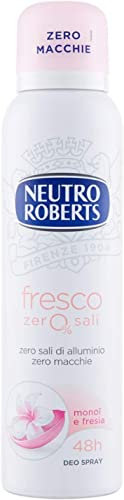 6x Neutro Roberts deo Fresco Rosa Spray Deodorant mit Monoi und Freesien – ohne Aluminiumsalze, null Flecken 150 ml + Italian Gourmet Polpa 400g