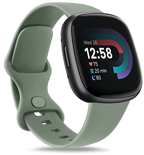 Oumida Armband für Fitbit Versa 3/4 und Sense/Sense 2 - Weiches Sport Ersatzband Kompatibel mit Fitbit Modellen - Für Damen und Herren (S, Grün)