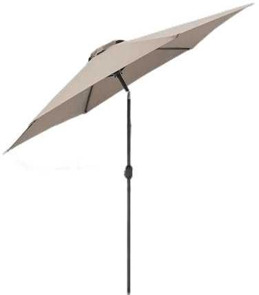 casa.pro Sombrilla Terraza Exterior Inclinable con Articulación y Manivela Parasol Terazza Poliéster Acero Ø 270 x 235 cm - Caqui