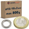 Ringmagnete Neodym Magnet-Ringe extra stark - Haftkraft bis 36kg - Starke NdFeB Magnete mit Loch für Industrie und Zuhause, Menge/Größe: 30 Stück - Ø15/10x2mm - 800g Haftkraft