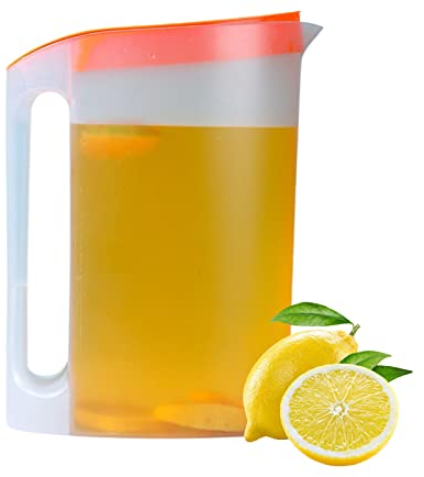 2200ml Pichet À Eau avec Couvercle - Pichet À Qualité Supérieure avec Poignée Large pour Boissons Chaudes/Froides | Pichet avec Couvercle Thé Boissons Car D' Eau Froien Plastique