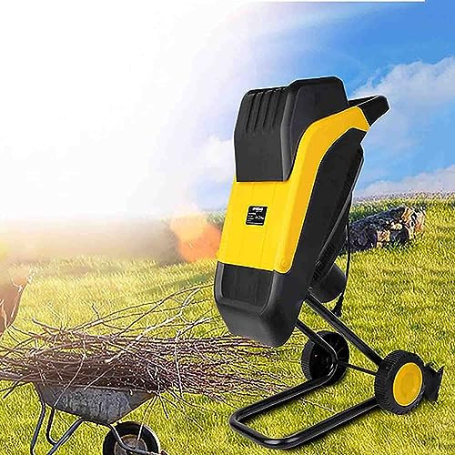 YHUEGH Biotrituratore Elettrico, 2500 W Trituratore da Giardino Cippatrice Larghezza 35 mm, Filo 20 M, Adatto per Legno E Detriti da Giardino Resistenti