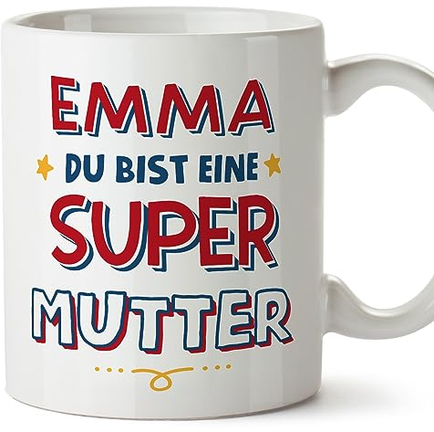 Mugffins Tassen Personalisieren mit Spruch für MUTTER/MAMA - Auf Deutsch - Du Bist Super - 11 oz / 330 ml - Individuell Anpassbar Geschenk
