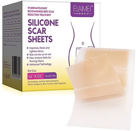 Silikonpflaster für Narben(1.6x135 Rolle), Silicone Scar Tape, Silikon Narbenpflaster Wiederverwendbar