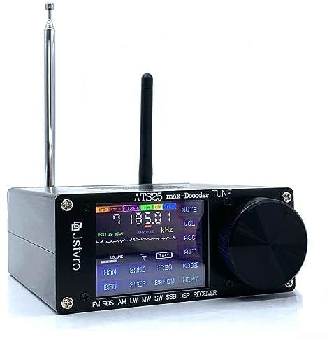 Radio Receiver Kit,ATS-25Max SI4732 Full Radio DSP FM LW MW SW SSB Receiver 2.4 Inch Touch Screen,Aluminium Alloy Case