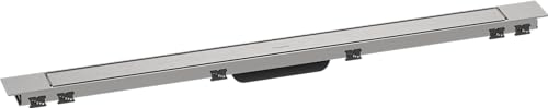 hansgrohe RainDrain Match Plus - Fertigset Duschrinne, Abflussrinne 1000mm, Bodenablauf Dusche mit höhenverstellbarem Rahmen, Edelstahl gebürstet