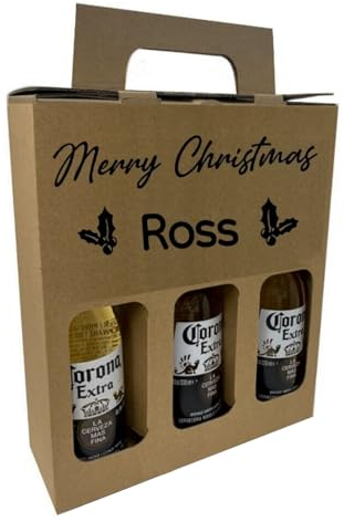 Birthday Anniverary Wedding Gift Christmas Thank You Beer Bottle Personalised Carrier - Ale Cider Box Holder Mens Valentine Gift Idea (330ml)