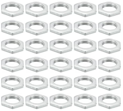 PATIKIL M10x1.0 Stahl Sechskantmuttern 60 Pack Metrische Gewinde Verzinkt Beschläge Muttern Schraube Bolzen Befestigungsteile für Lampen Maschinen Reparatur 2mm Höhe