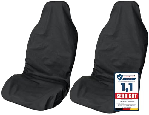 LIONSTRONG® Autositzschoner Vordersitz universell kompatibel [WASSERDICHT] - Autositzbezüge Vordersitze - Sitzschoner Sitzbezüge Auto - Autositz Sitzschutz - Werkstattschoner - Polyester 2 Stück