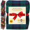 BRAW CLANS TARTANS Decke aus 100% Reiner Wolle, 188 x 157 cm, Schottenkaro Mit Fransen - Weich, Kariert, Gemütlich für Sofa, Camping, Picknick - Warme Winterdecke (Black Watch)