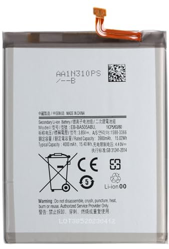 EB-BA505ABU - Batteria di ricambio di qualità originale per Samsung Galaxy A50 (A505F), A30s (A307F), A30 (A305F), A20 (A205F), A23 (A235) / (capacità 5000 mAh)