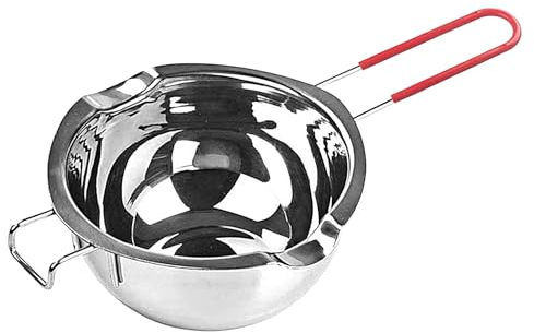 Pot De Fusion Pour Bain-Marie, Bol De Fusion À 2 Becs, Bol De Fusion En Acier Inoxydable, Creuset Pour Bain-Marie Pour Chocolat, Sucre, Beurre, Fromage Et Bougies, Avec Poignée Résistante À La Chaleur