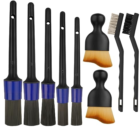 9Pcs Car Detailing Brush Set Soft Car Interior cleaning Brushes Auto Dash Duster Brush Car Detailing Kit for Cleaning Interior/Exterior of Car