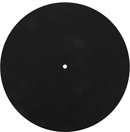 Mikikit 7 Inch Turntable Mat - 3Mm Thick Black Felt Disc for Vinyl Records Protective Pad for Home Use