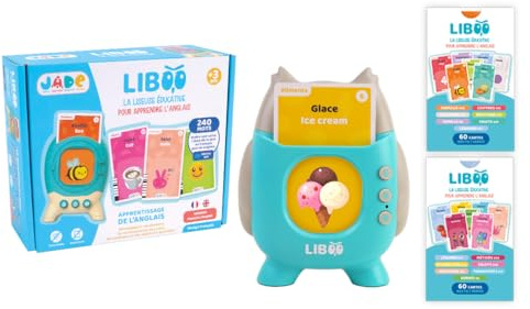 J.A.D.E - Liseuse Liboo - Français - Anglais - 240 Mots - 141509 - Jeu Educatif - Multicolore - Plastique - Piles Incluses - Vocabulaire - Apprentissage - Design Français - À Partir de 3 Ans