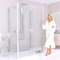 BIJON Duschkabine U Form 105x105 Dreiseitig Klarglas, Dusche Uform Duschkabine 105x105x195 cm - Nano, Lotuseffekt, Duschkabine 3 Seitig mit Pendeltür, Duschabtrennung ECHT-Glas