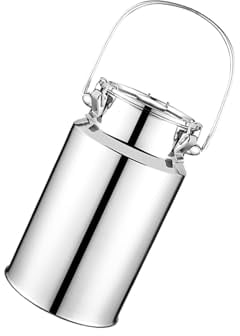 GoHaiDe Edelstahl Luftdichte Milchkanne mit Deckel Milchkannen mit DREI Verschlussclips und Silikondichtung zum,5L