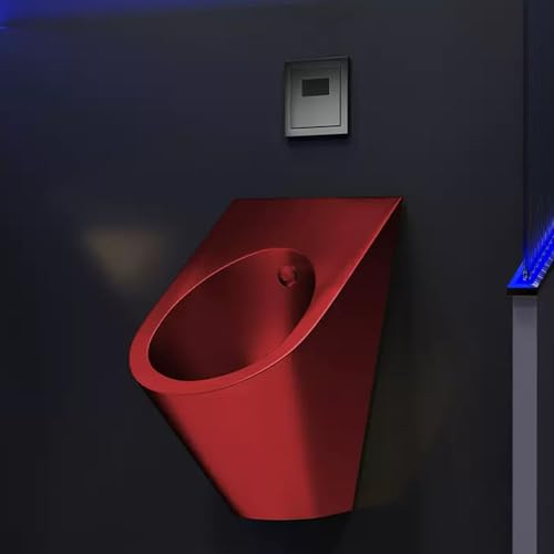 Snaweo Automatisches Sensor Urinal, Urinal Aus Edelstahl 304, Kommerzielle Spülurinale Spritzwassergeschützt, Wandhängendes Urinal, for Schulen Und Öffentliche Orte(Color:Rosso)