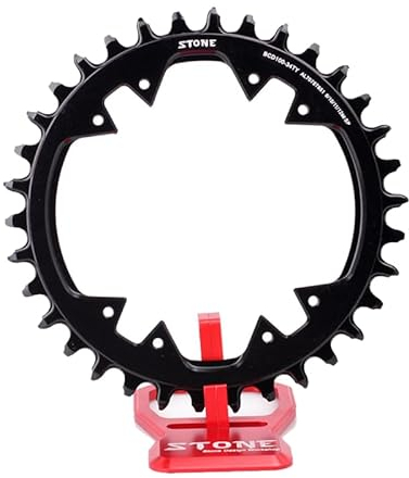 STONE - Plato Redondo para Bicicleta MTB 100BCD Monoplato Compatible con araña Shimano XT/XTR/SLX 8 Tornillos (34T)