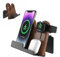 3 in 1 Wood Stand for MagSafe Charger,Desktop or wall Phone Holder for iPhone 15/15 Pro/14/13/12 Series, Compatible with Apple Watch, AirPods, Magsafe Accessories (brown)