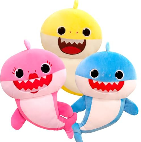 HYMBCFW Shark Peluche,3PCS Shark Poupée en Peluche Animal Plush Doll Cartoon Poupées Plush Toys Soft Poupées en Peluche Jouets en Peluche Cadeaux Enfants Pour Fêtes d'anniversaire (20cm)
