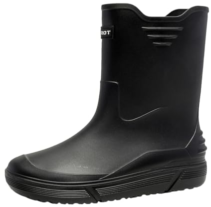 WKAYsIV Stivali-Gomma-Uomo-Nero Stivali di Gomma da Donna, Impermeabili, al Ginocchio, per Esterni, Giardino, Escursionismo, Lavoro Uomo Campagna 40 29.99