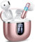 Bluetooth Kopfhörer, Kopfhörer Kabellos Bluetooth 5.4 In Ear Kopfhörer mit 4 ENC Noise Cancelling Mic, 40Std Wireless Earbuds mit LED Anzeige, IP7 Wasserdicht Ohrhörer für Fahren Lernen, Roségold