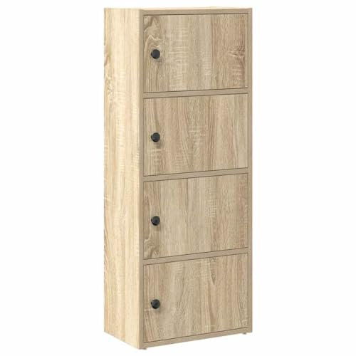 vidaXL Libreria Grigio Cemento 40x24x102 cm in Legno Multistrato, Armadio di stoccaggio, libreria Rack, scaffale di stoccaggio, libreria scaffale