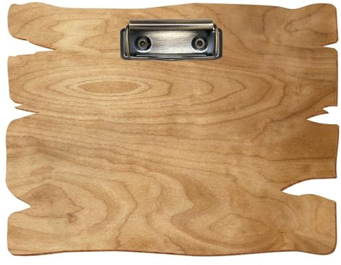 Bütic Holz Klemmbrett Holzbrettform Birke rustikal für DIN A3 A4 A5 A6 aus 3 mm Birkensperrholz und mit widerstandsfähigem Klarlack versiegelt